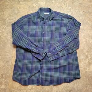Orvis Heritage Tartan Plaid Shirt Mens XL Blue Green Black Watch Button Down